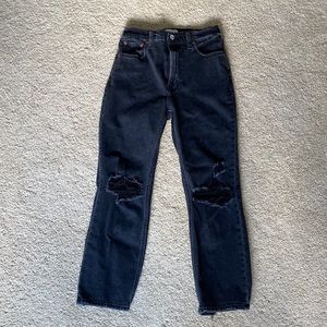 A&F Ultra Highrise Ankle Straight jeans